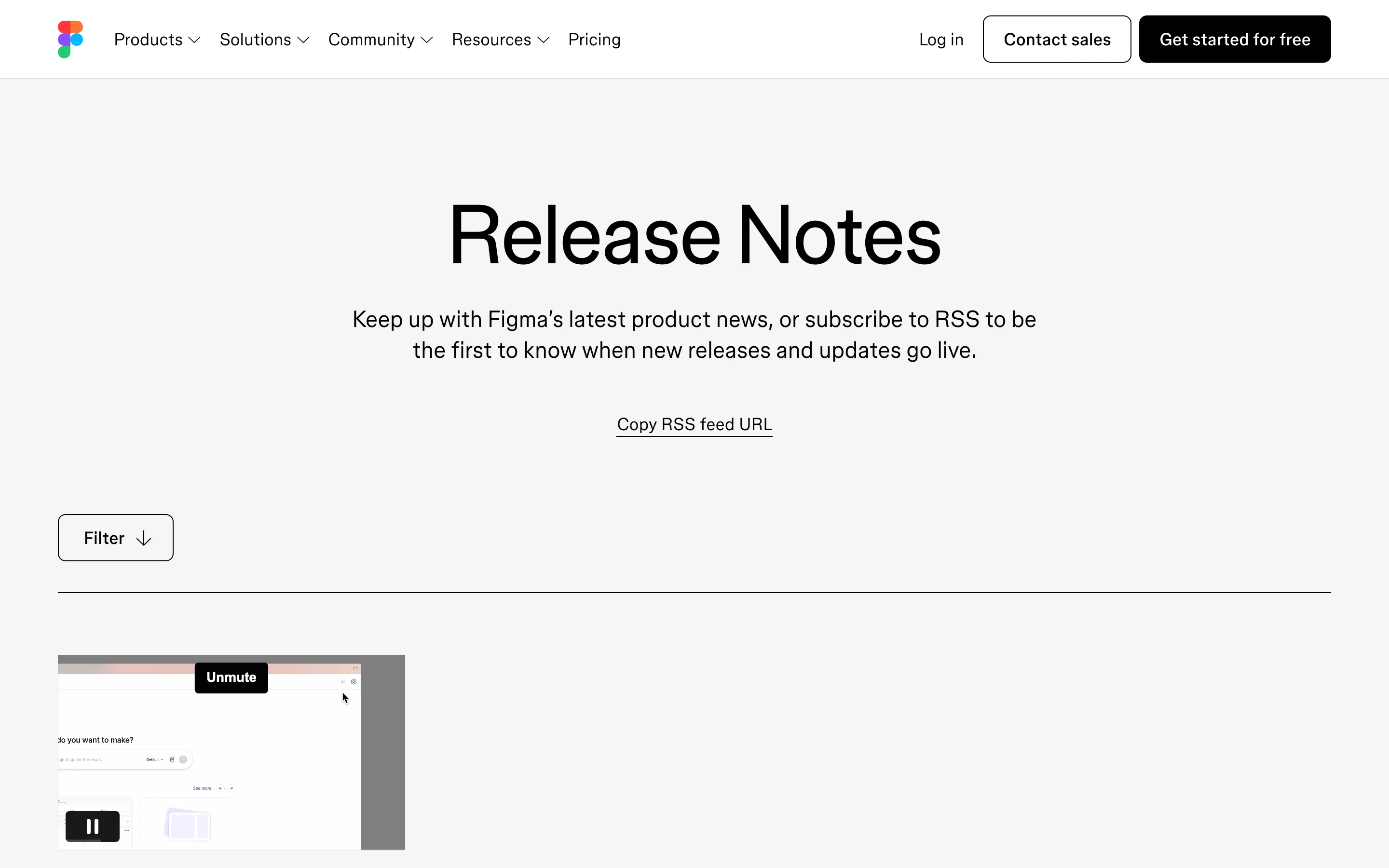 Figma's What's New page with animated demos and feature announcements