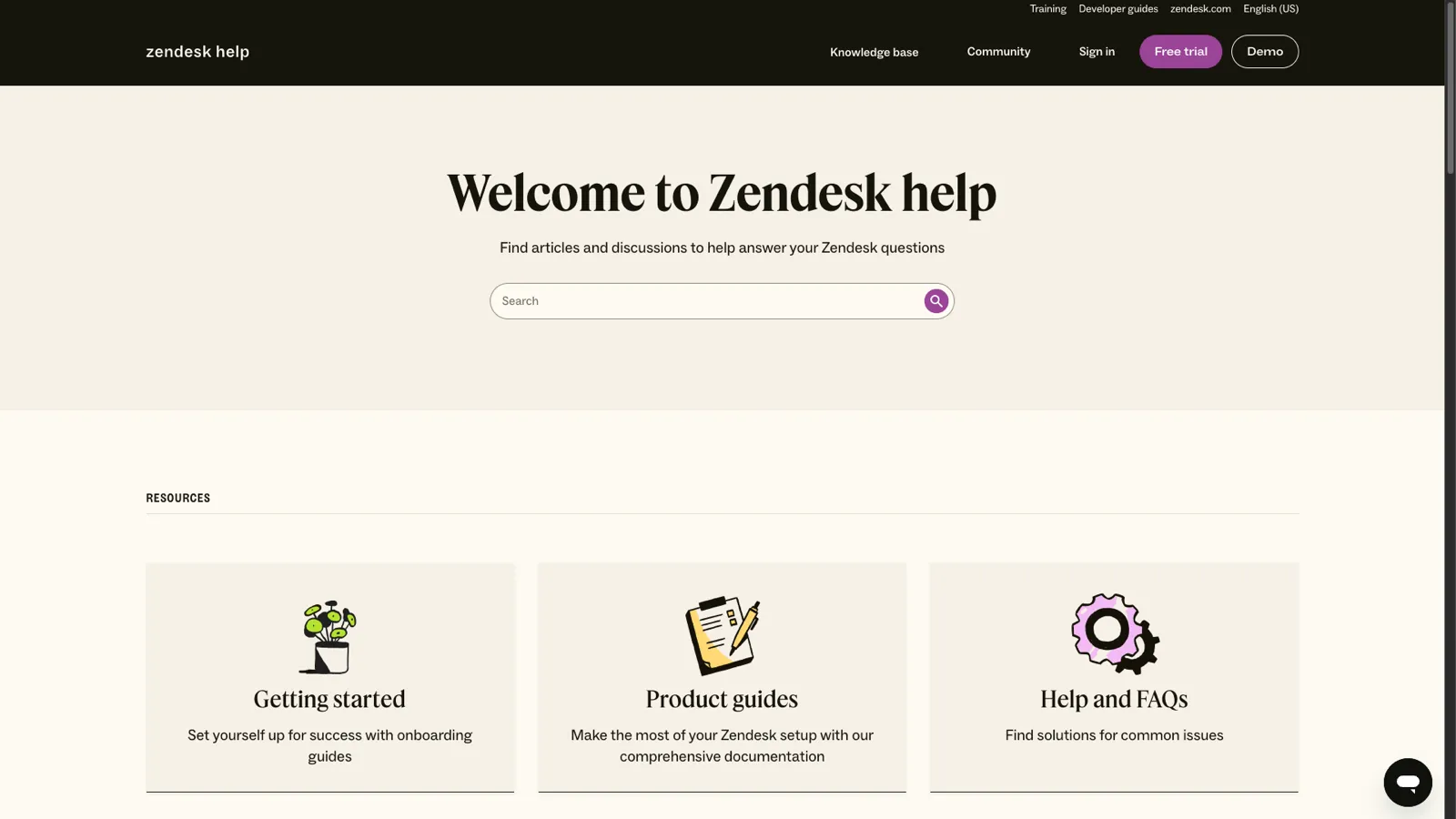 Zendesk knowledge base