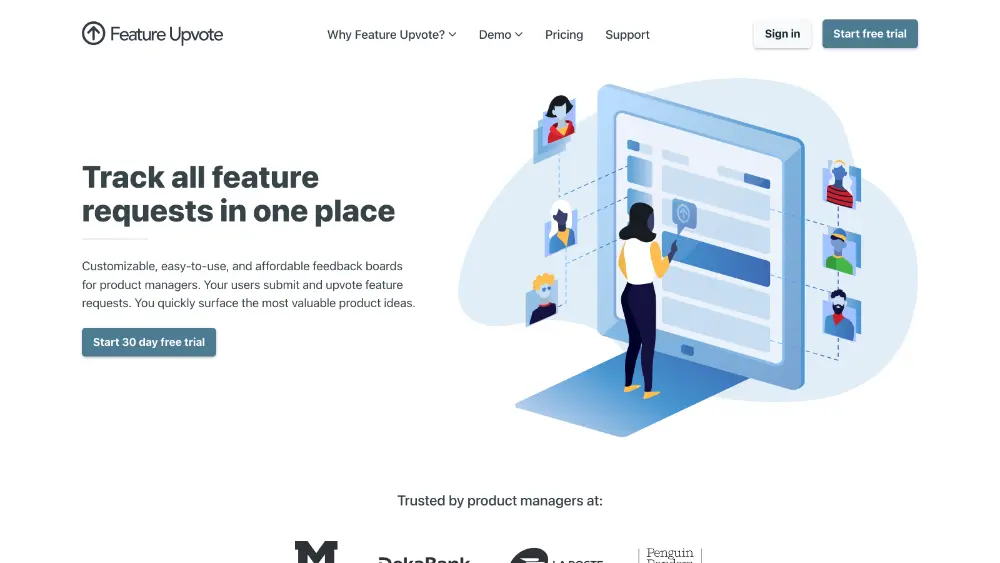 FeatureUpvote interface screenshot