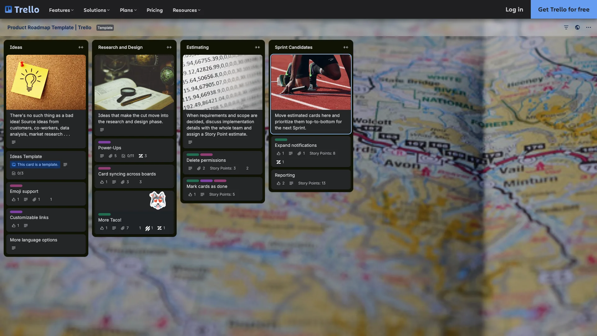 Trello feedback management software - user feedback collection and roadmap interface