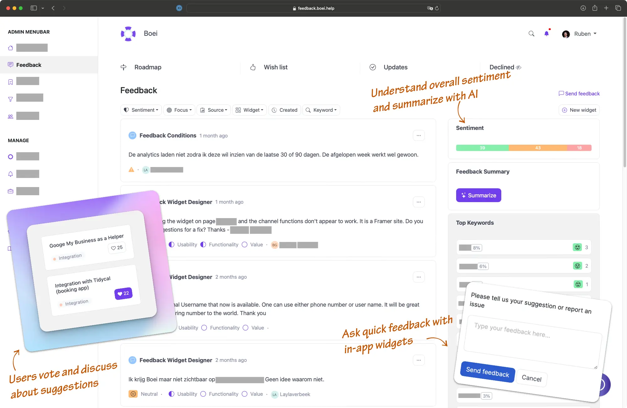 Decipher product feedback in minutes, not weeks interface screenshot