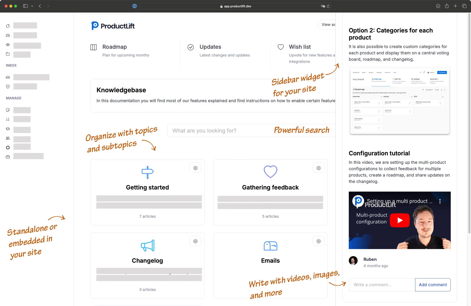 Build a helpful knowledge base in no time interface screenshot