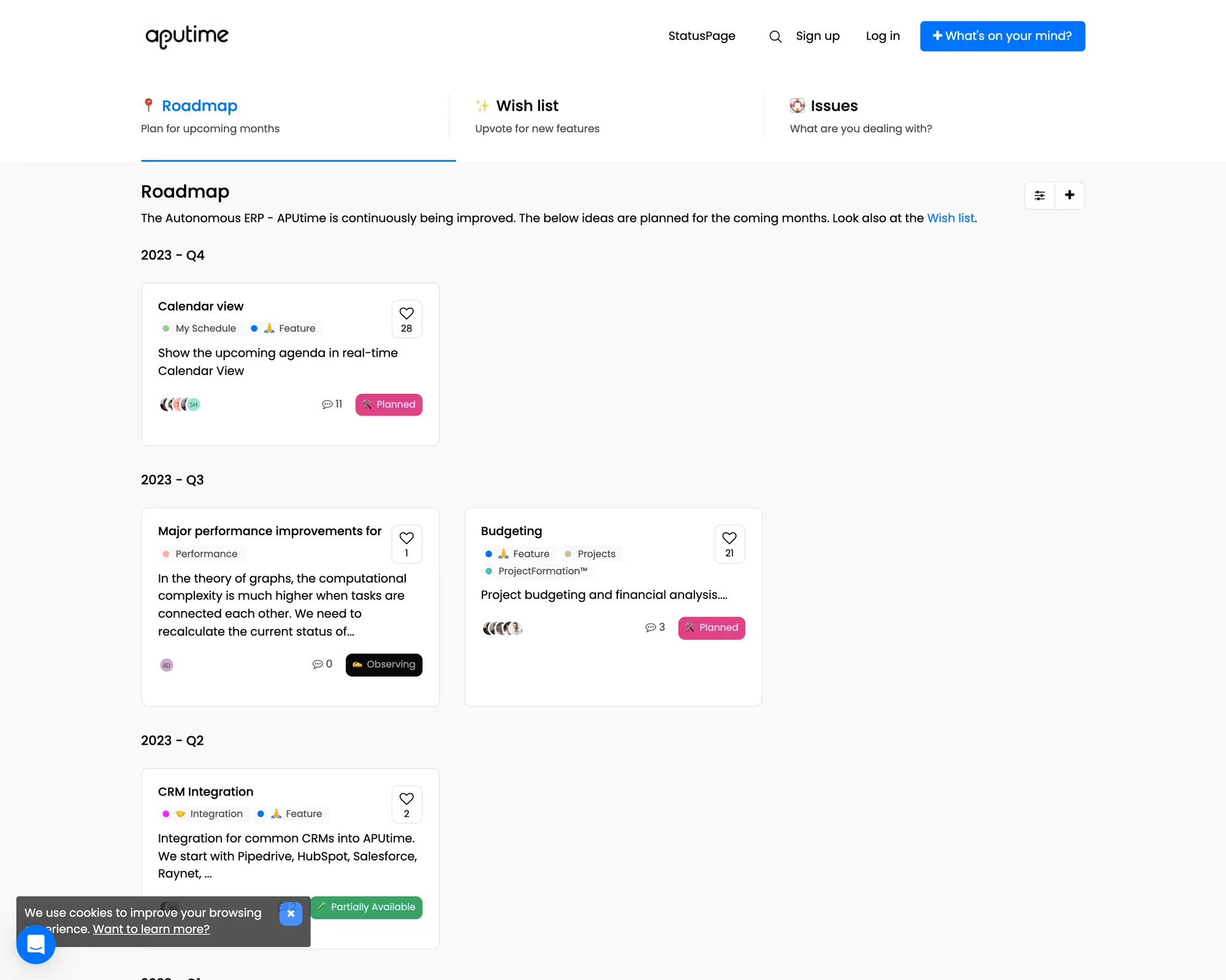 APUtime product interface