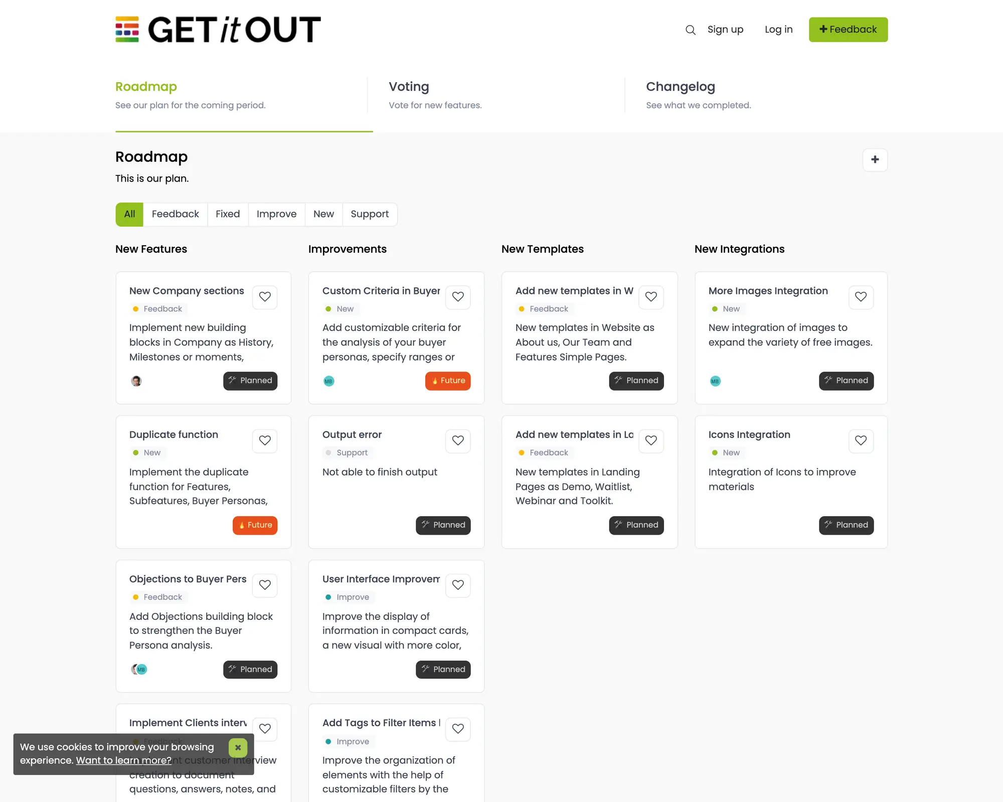 GETitOUT product interface